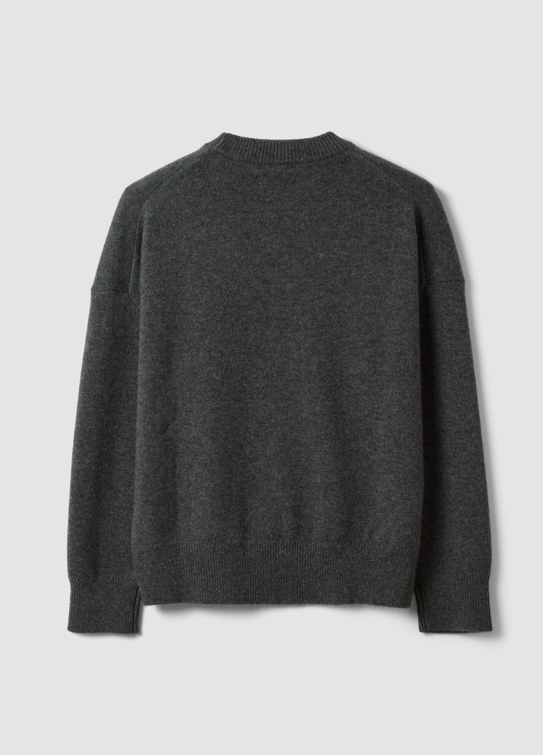 Grey pure cashmere oversized jumper