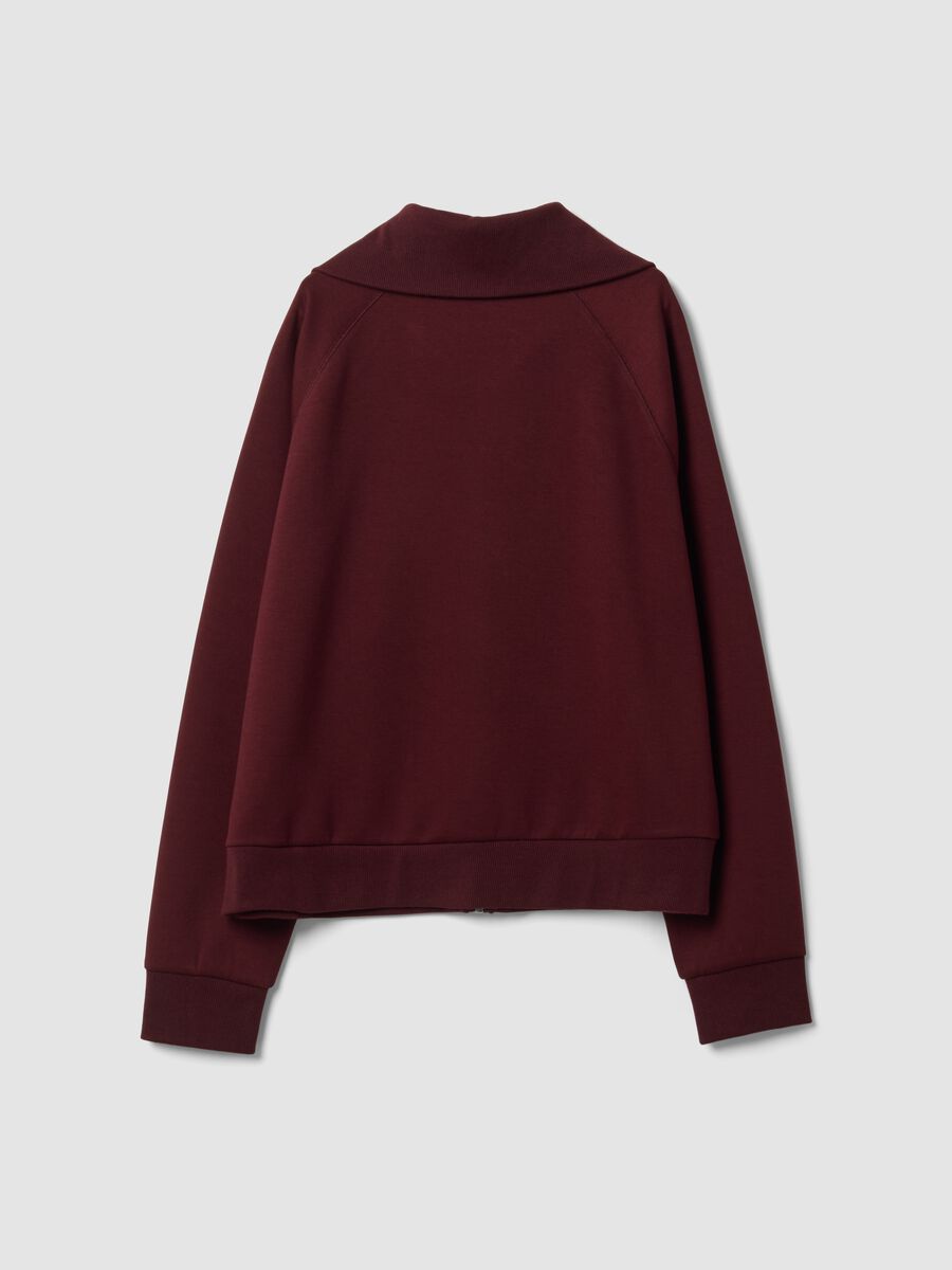 Red stretch-viscose sweatshirt with turtleneck, regular fit_6