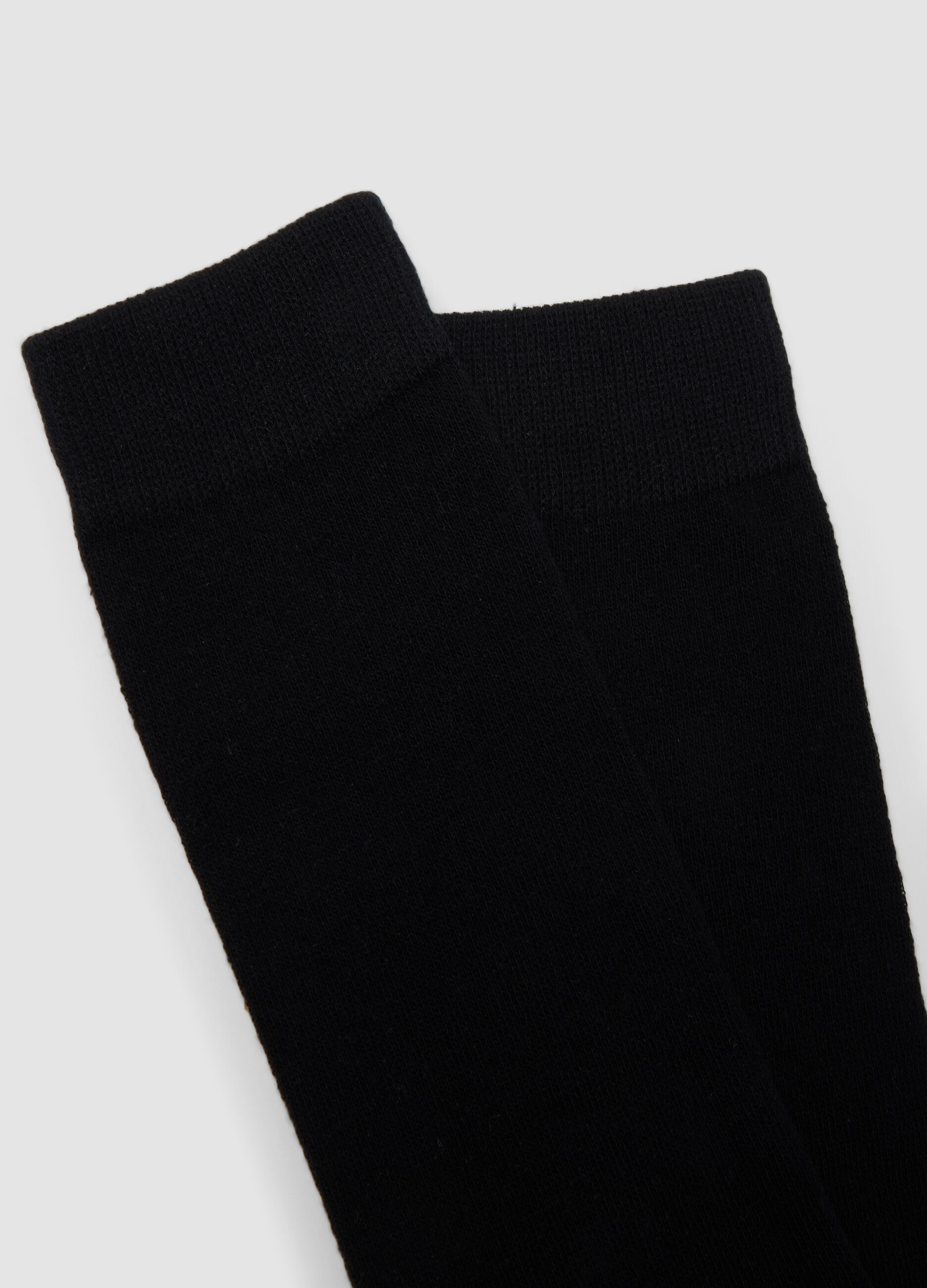 3-pack of black mid-calf socks in stretch organic cotton