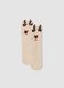 Beige stretch-fabric socks with reindeer motif_0