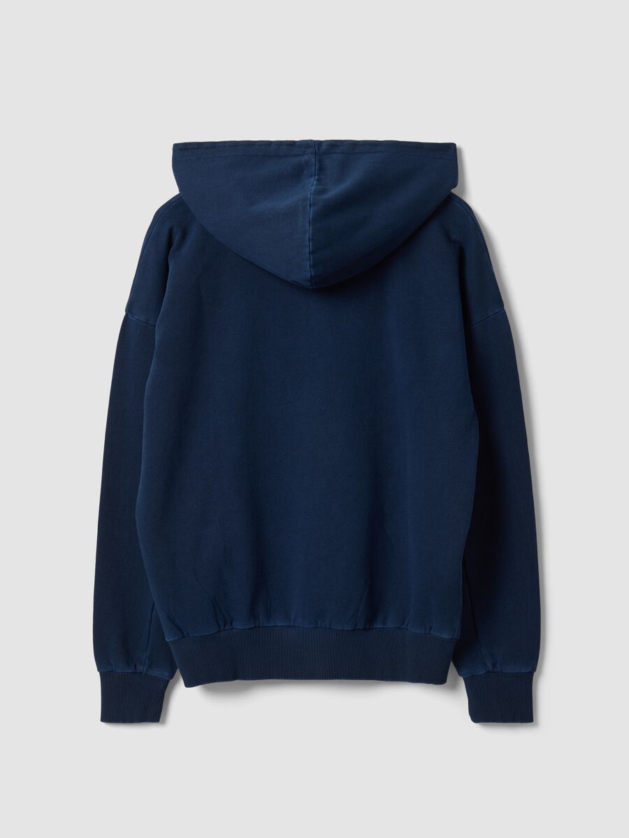 Blue pure cotton oversized hoodie_2
