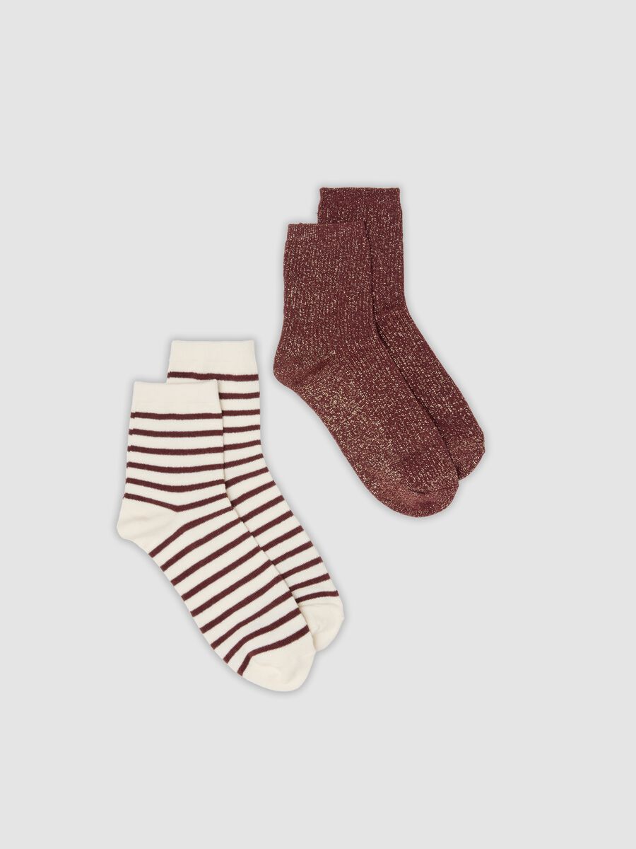 Two-pack of multicolour socks in organic cotton blend_0