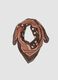 Foulard marrone in misto viscosa e lana a pois_0