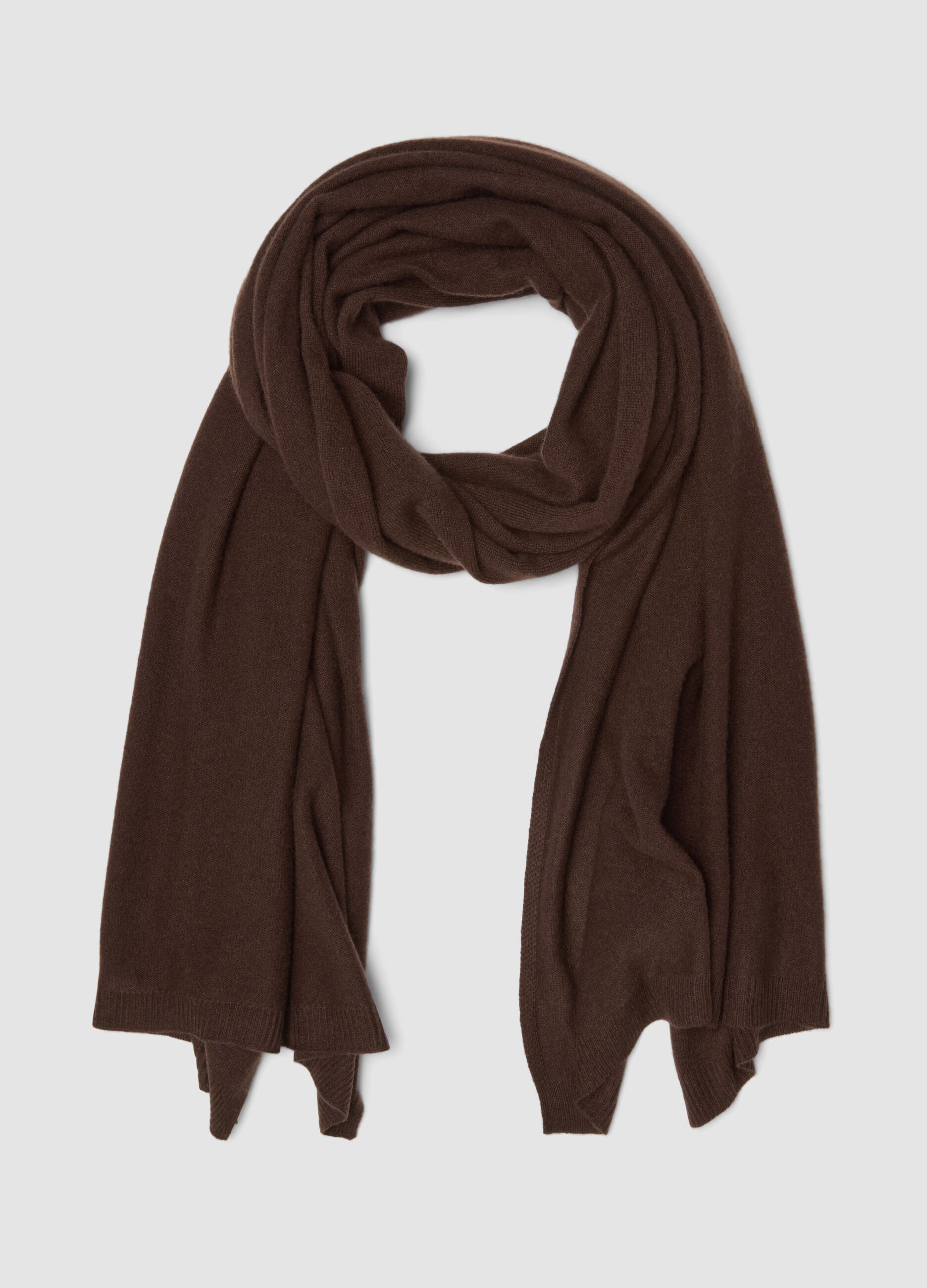 Brown pure cashmere scarf