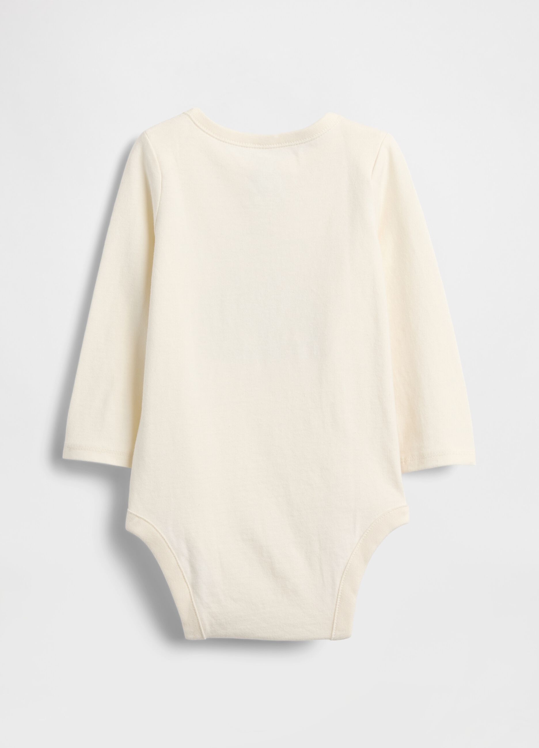 Long sleeve white cotton bodysuit
