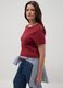 Red pure cotton short sleeve T-shirt regular fit_0