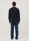 Pigiama blu navy con girocollo e pantaloni a quadri regular fit_3