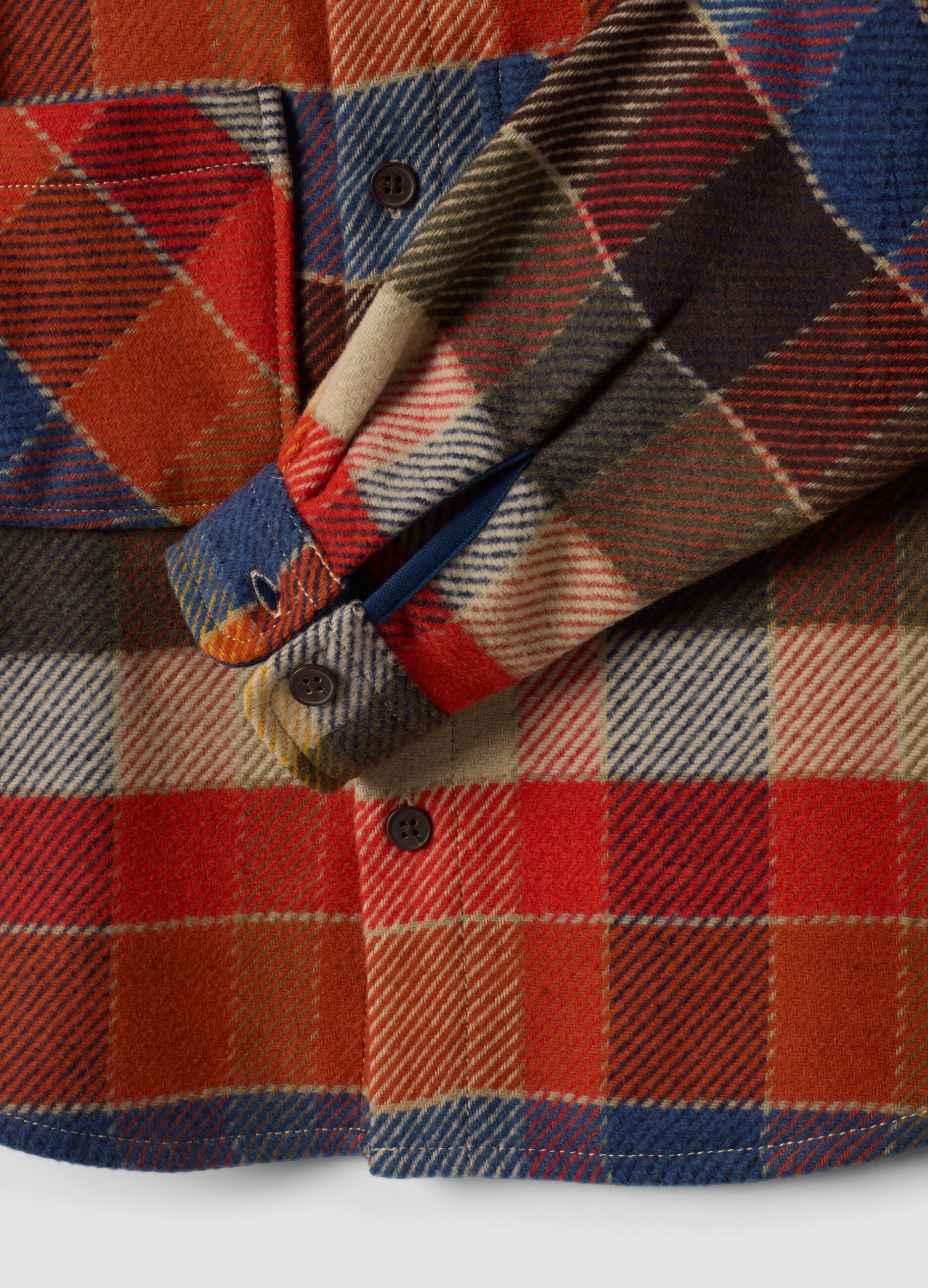 Multicolour checked shirt with classic collar, regular fit