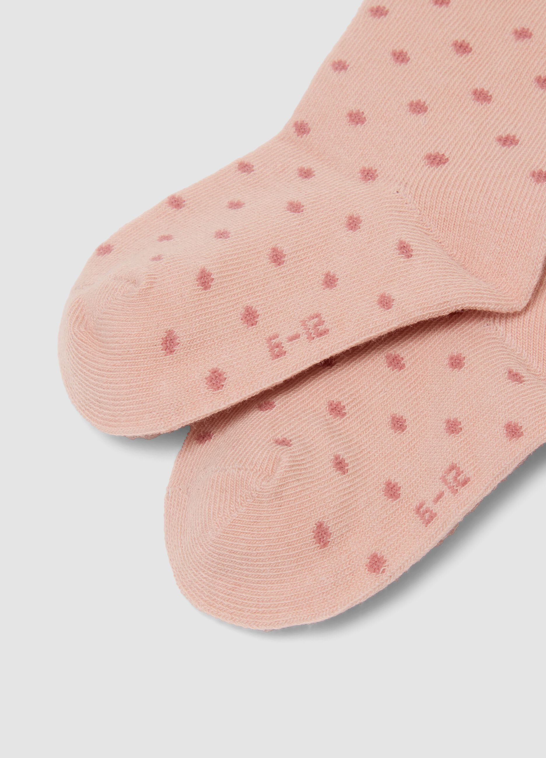 Tripack di calze lunghe rosa in cotone organico elasticizzato