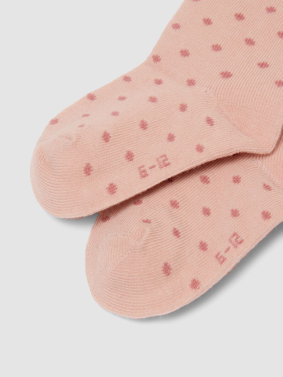 Tripack di calze lunghe rosa in cotone organico elasticizzato_1
