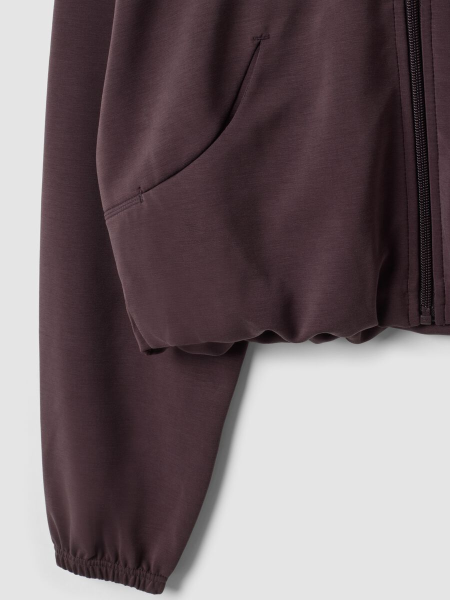 Cropped purple full-zip soft-touch jacket with stand-up collar ALTAVIA STUDIO_8