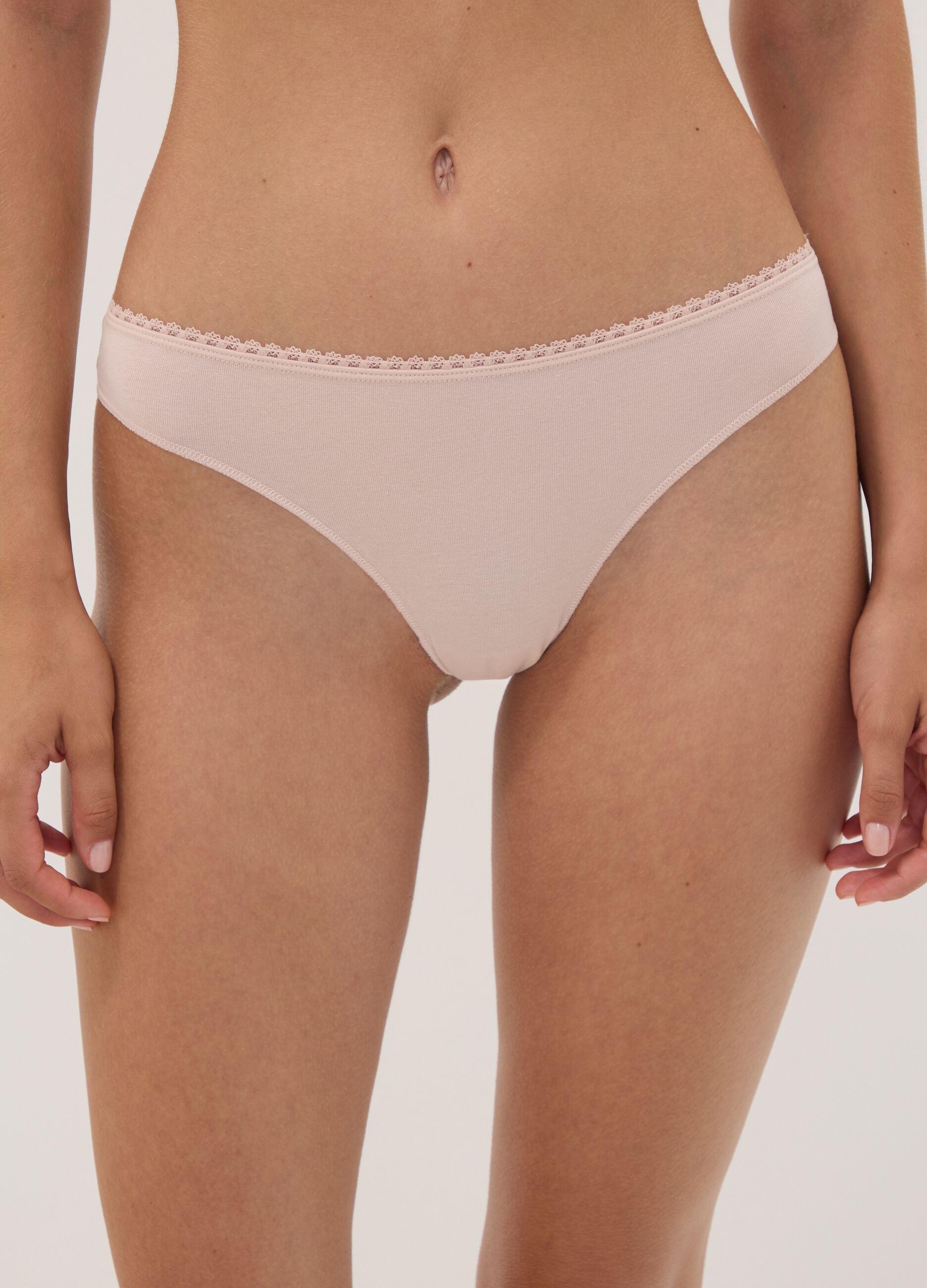 Tripack di slip brasiliane multicolor in cotone organico elasticizzato