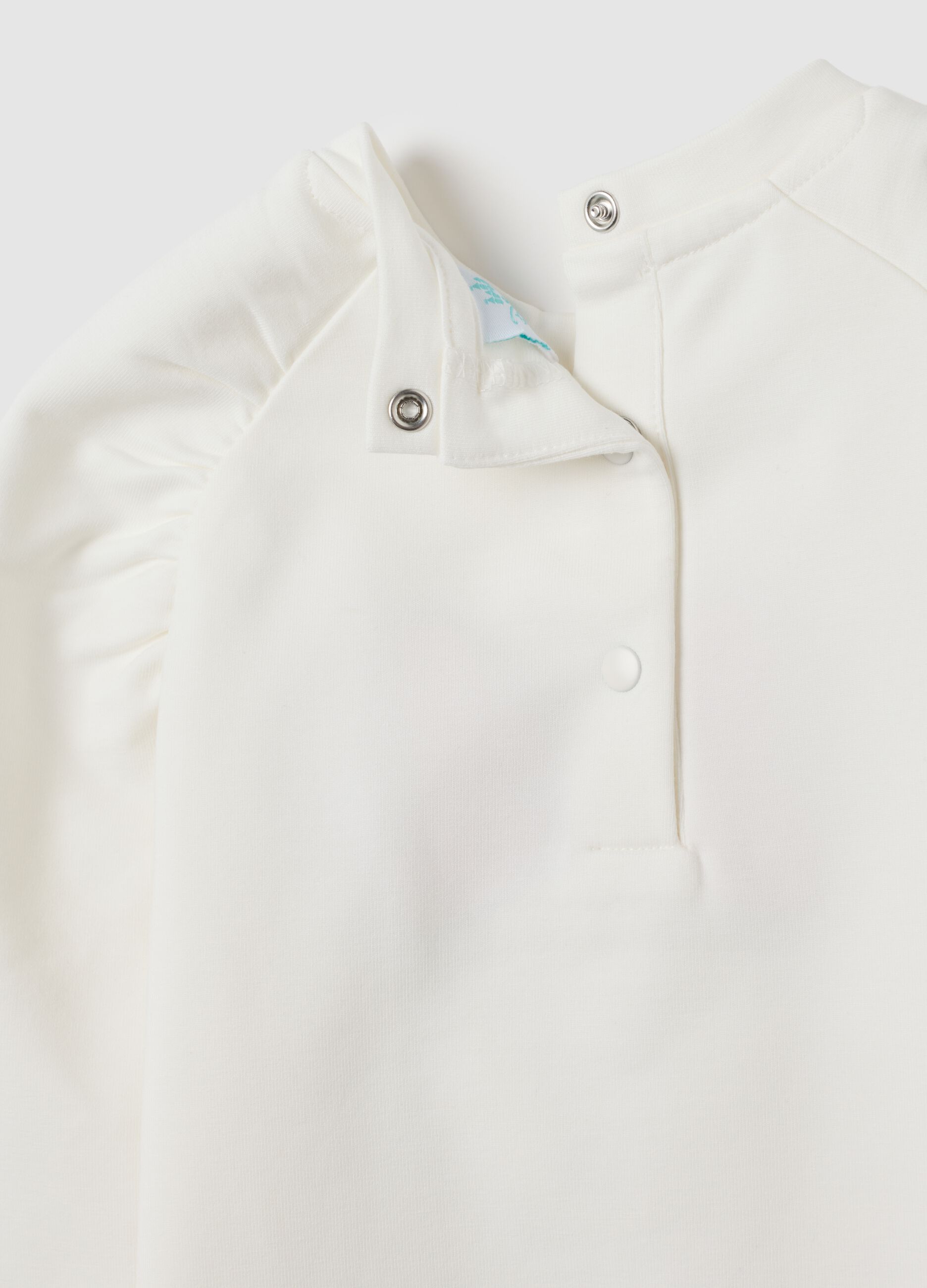 White Girls' Stretch Cotton Sweatshirt