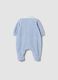 Blue organic cotton-blend sleepsuit with collar_1