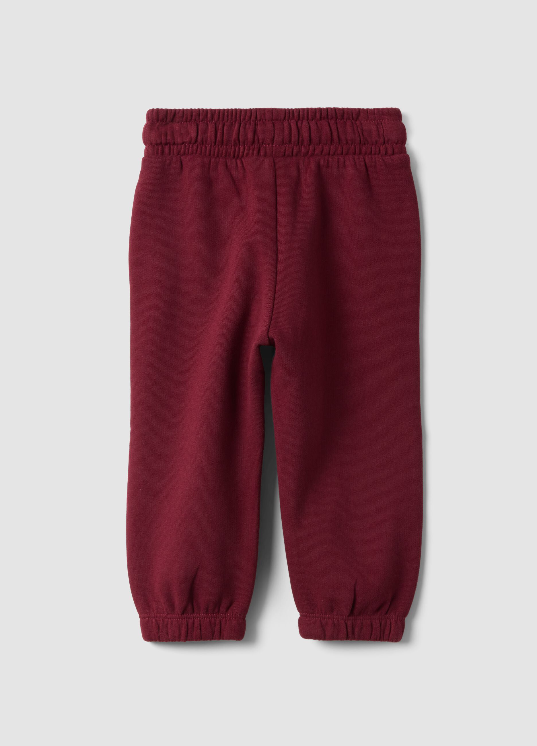 Red pure cotton jogger trousers