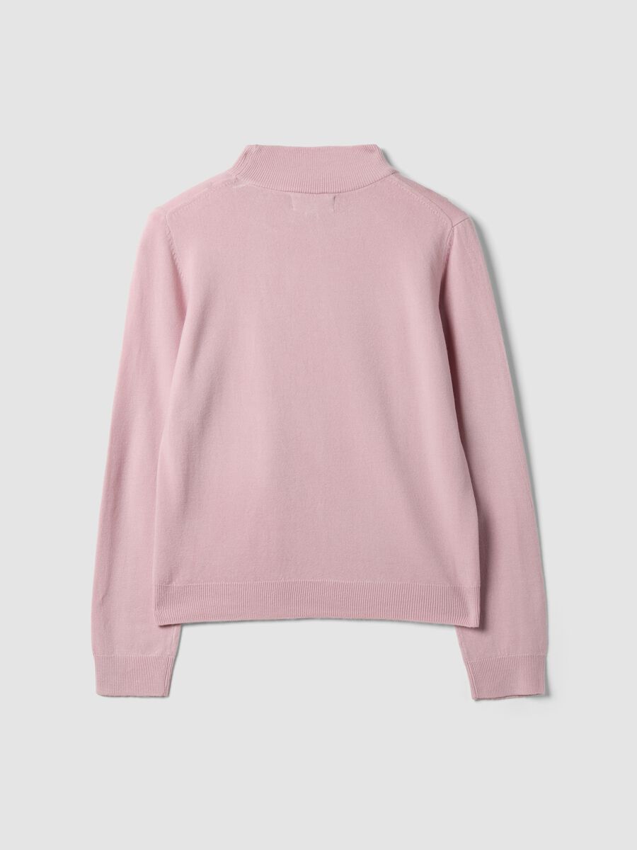 Pink long-sleeved top with high neck, regular fit_6