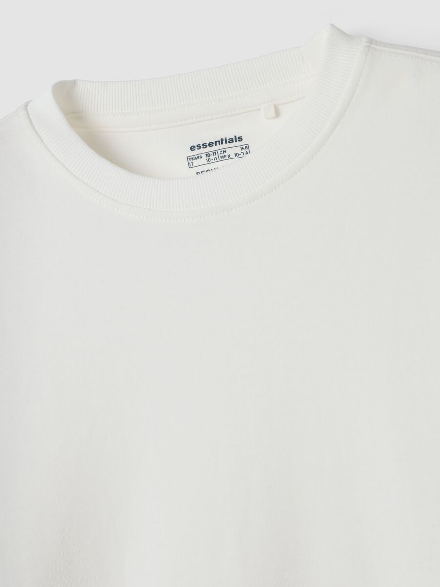Optic white crew-neck T-shirt in pure organic cotton_1