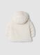 Giacca rosa imbottita con cappuccio ed effetto peluche_1