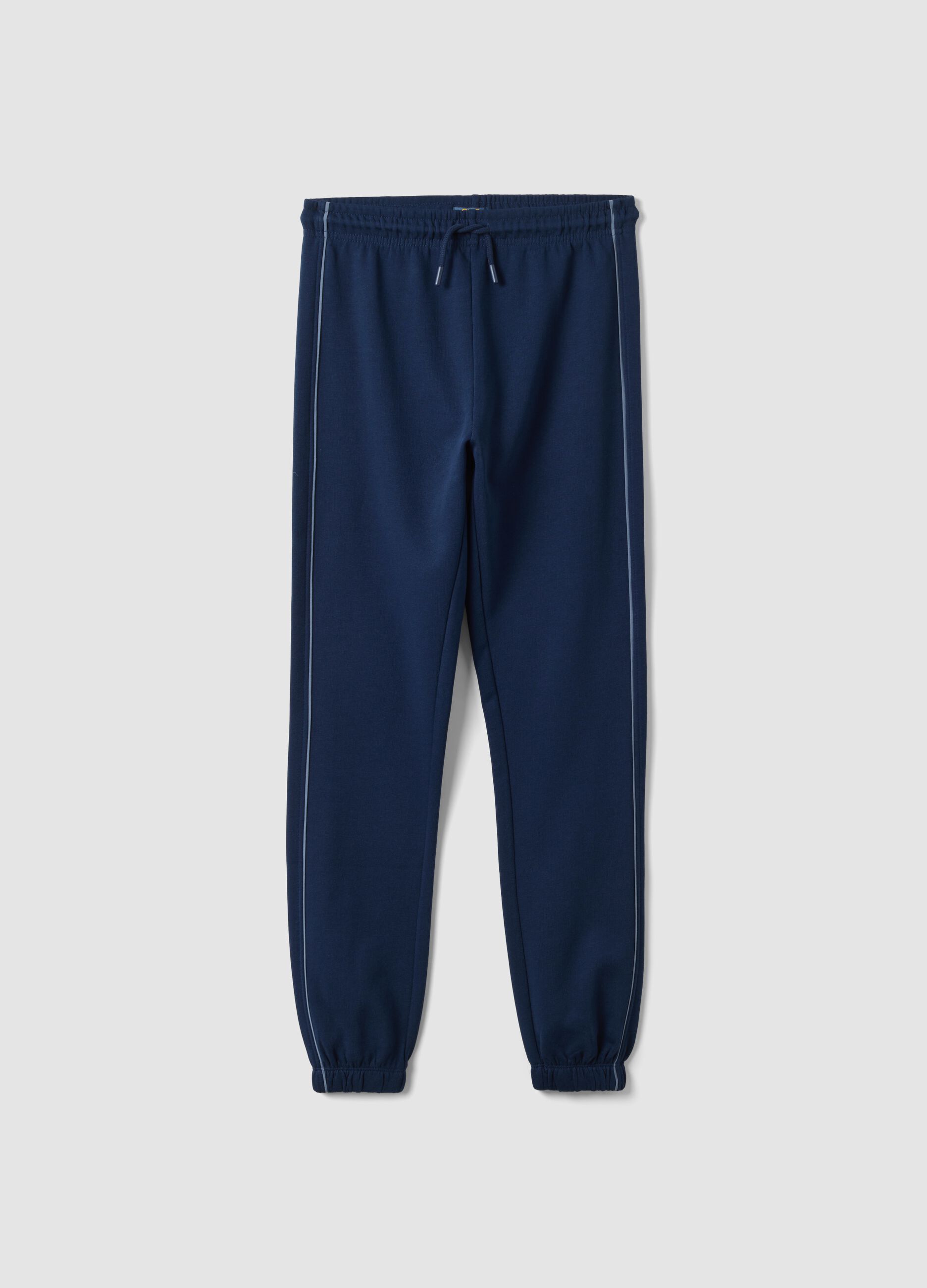 Blue pure-cotton joggers, regular fit