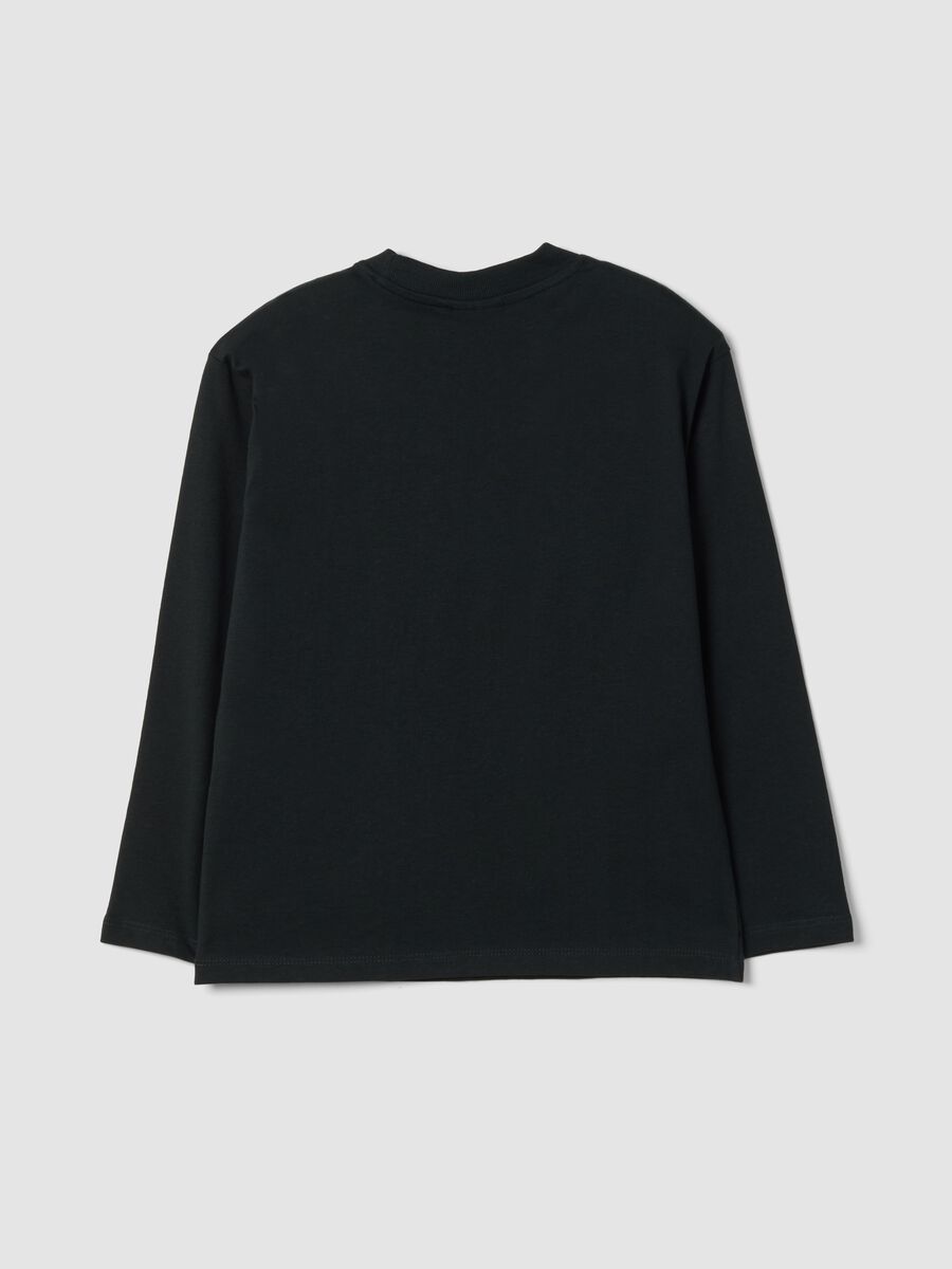 Black pure cotton T-shirt with New York Knicks print_1