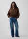 Light brown bomber jacket with zip and ribbed cuffs_1