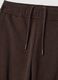Brown cotton-blend joggers with drawstring, regular fit_1
