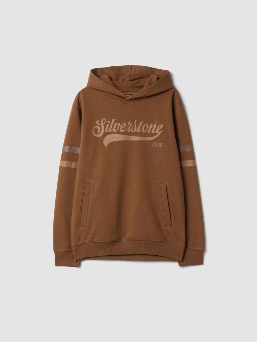 Brown cotton-blend hoodie with a relaxed fit_0