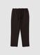 Pantaloni marroni in cotone elasticizzato regular fit_0