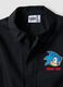 Black kids&rsquo; school smock with zip and Sonic embroidery_2