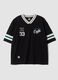 T-shirt nera in puro cotone a tema Philadelphia Eagles relaxed fit_0