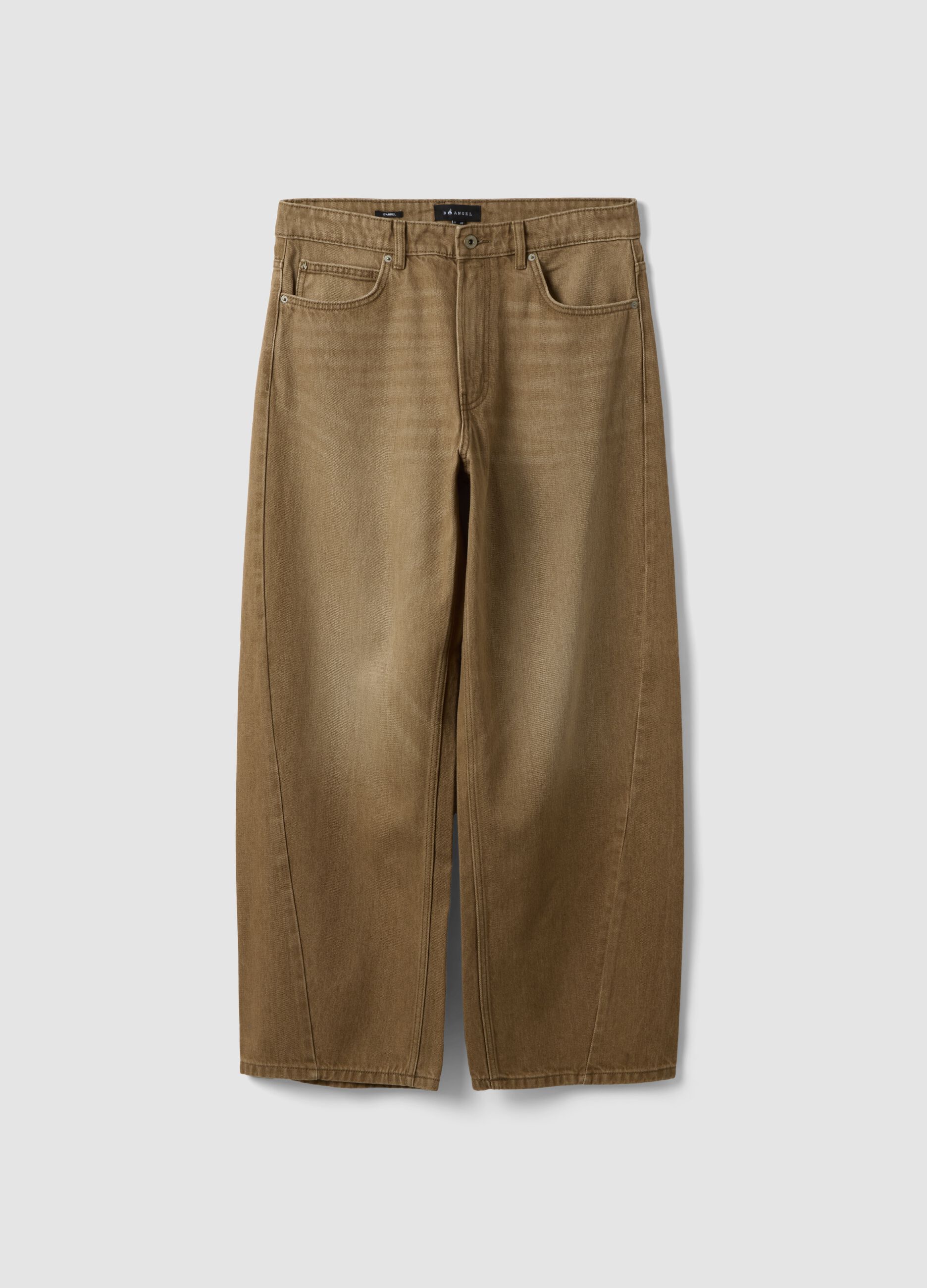 Jeans marroni in puro cotone barrel fit