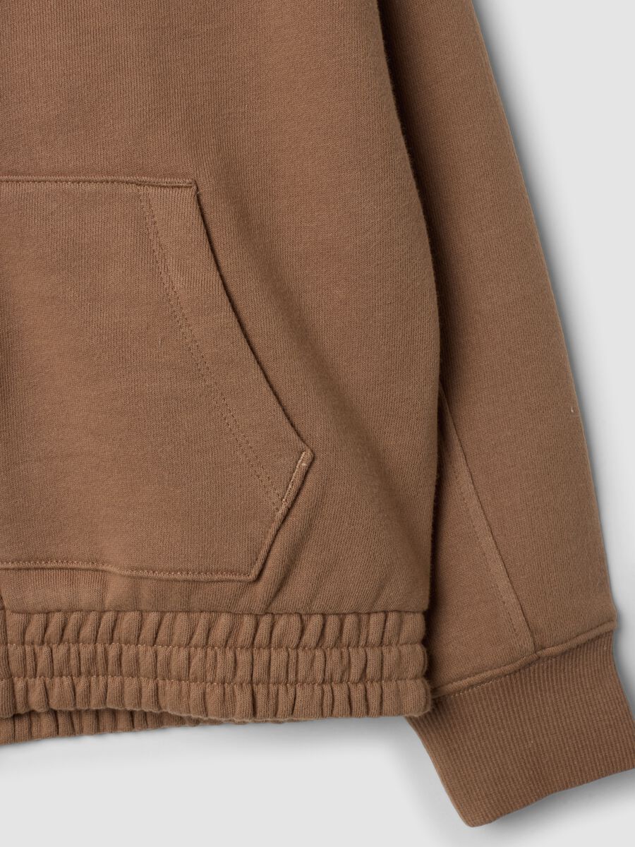 Brown pure cotton hooded sweatshirt_3