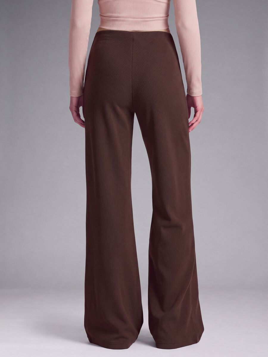 Brown stretch-modal wide-leg trousers ALTAVIA STUDIO_1