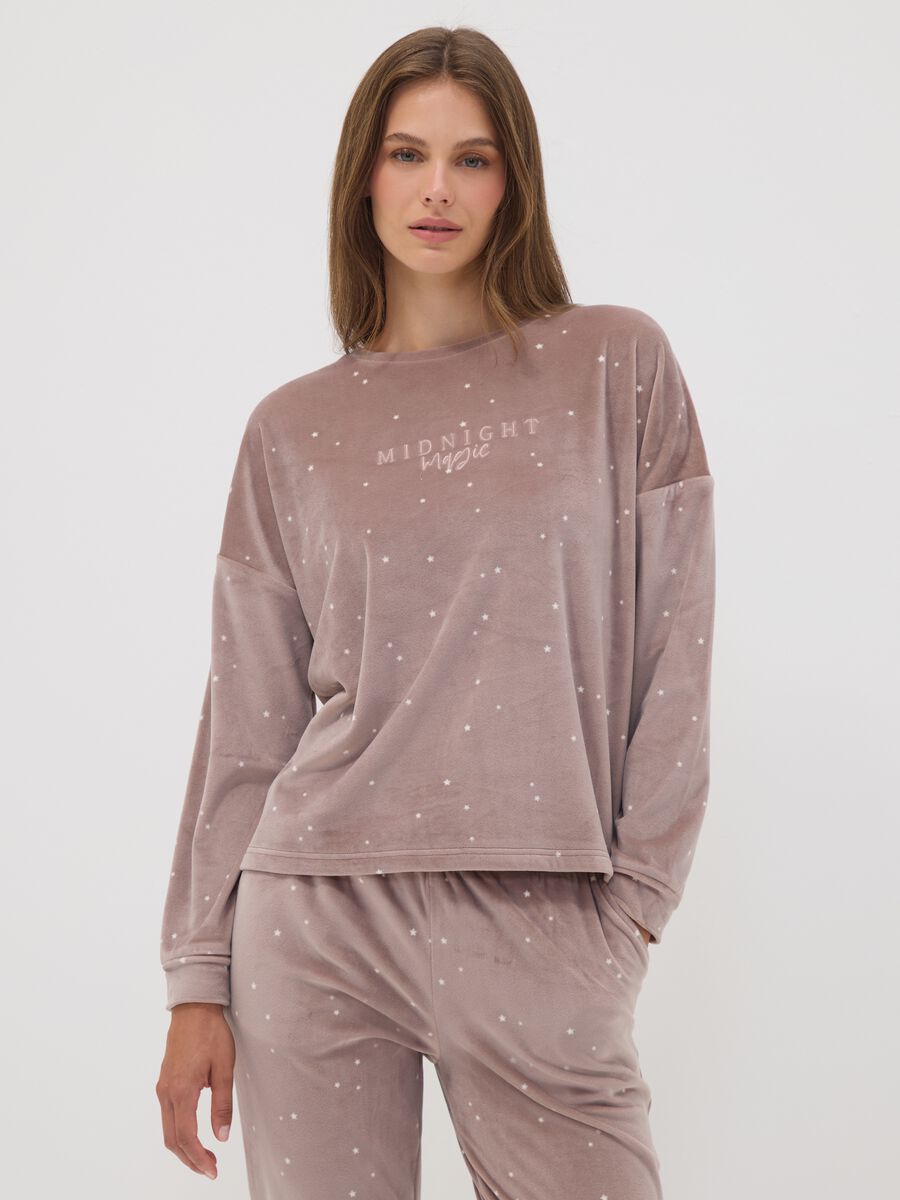 Pink stretch crew-neck top_1