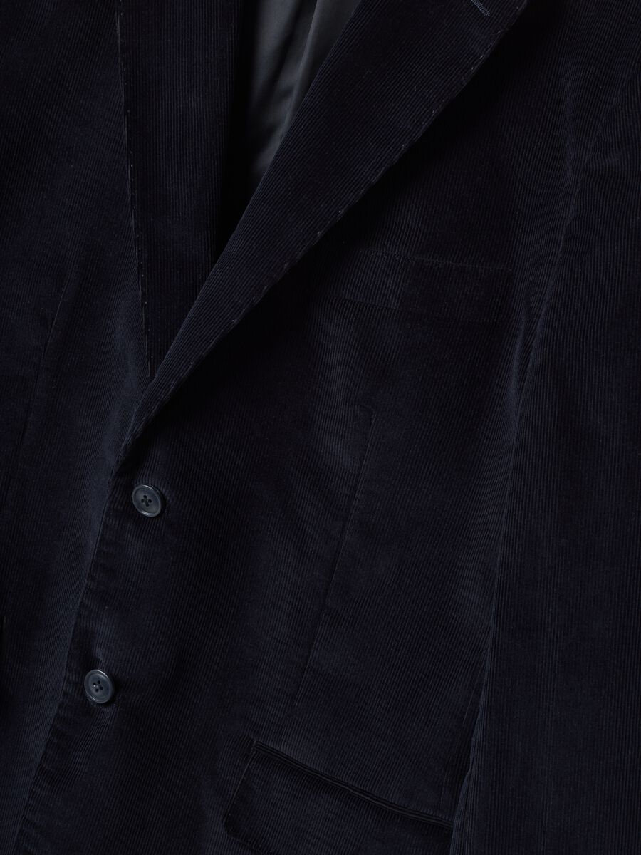 Navy blue pure cotton regular-fit blazer_1