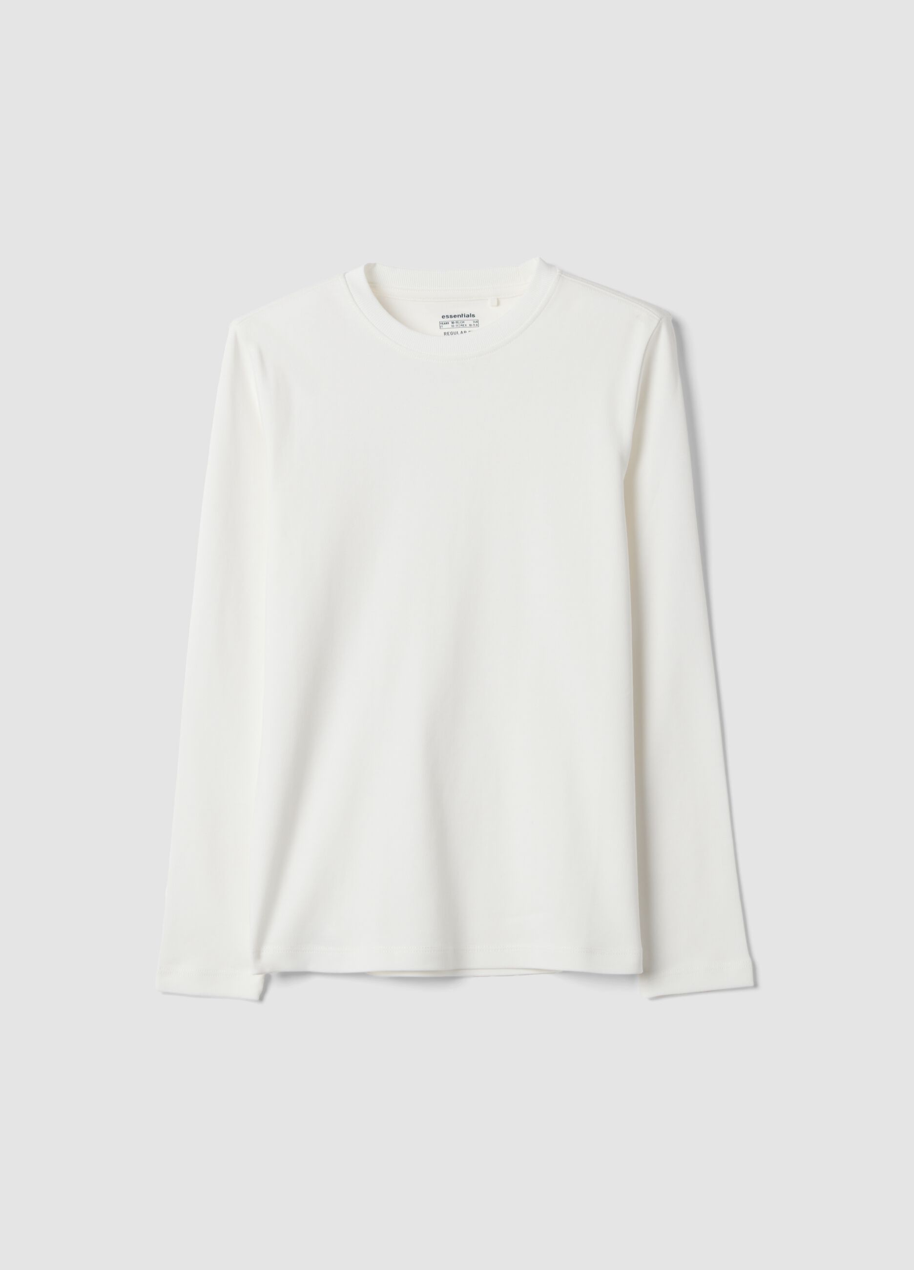 Optic white crew-neck T-shirt in pure organic cotton