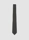 Grey herringbone stretch viscose tie_0