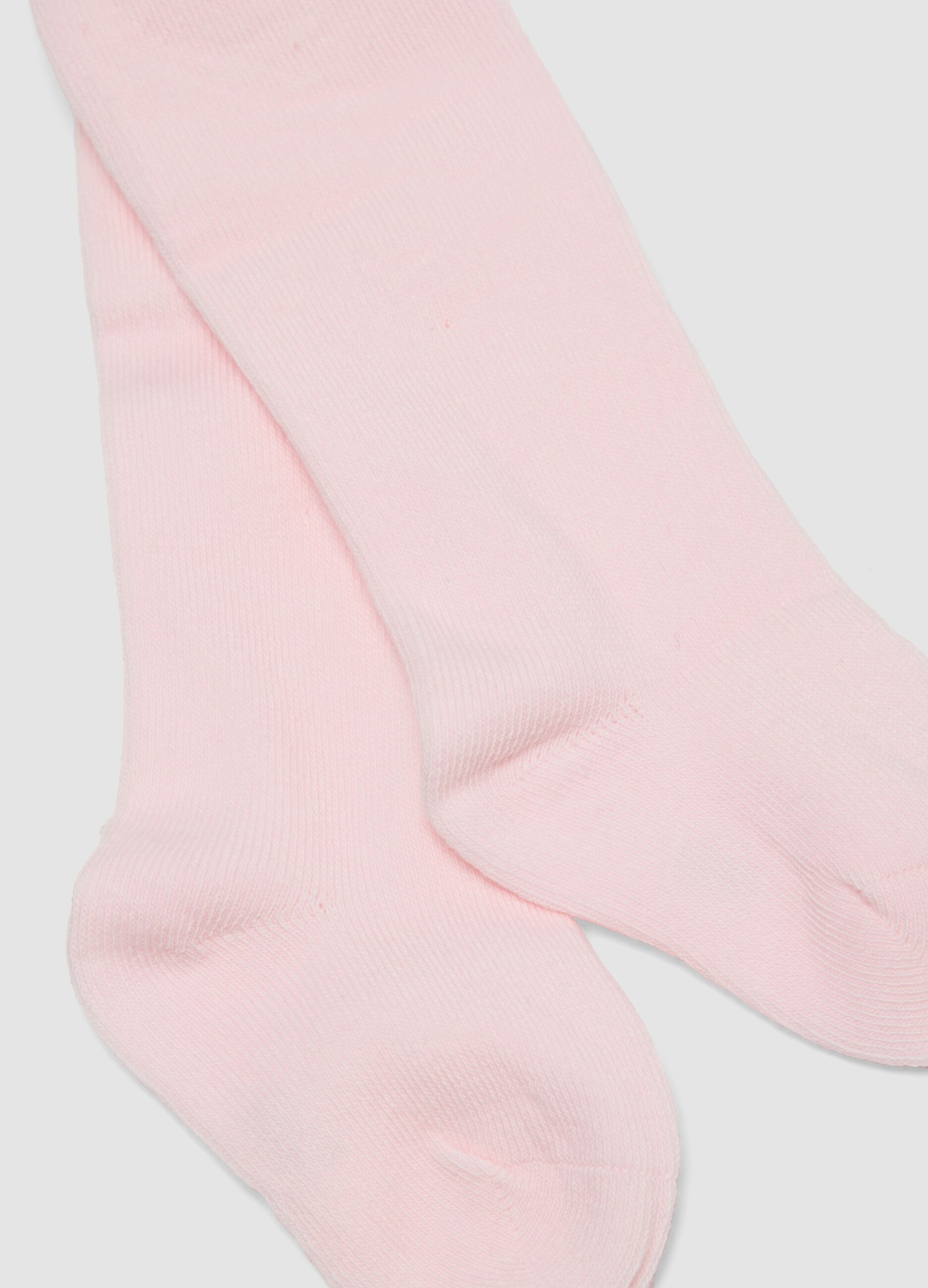 2-pack of pink organic stretch cotton tights