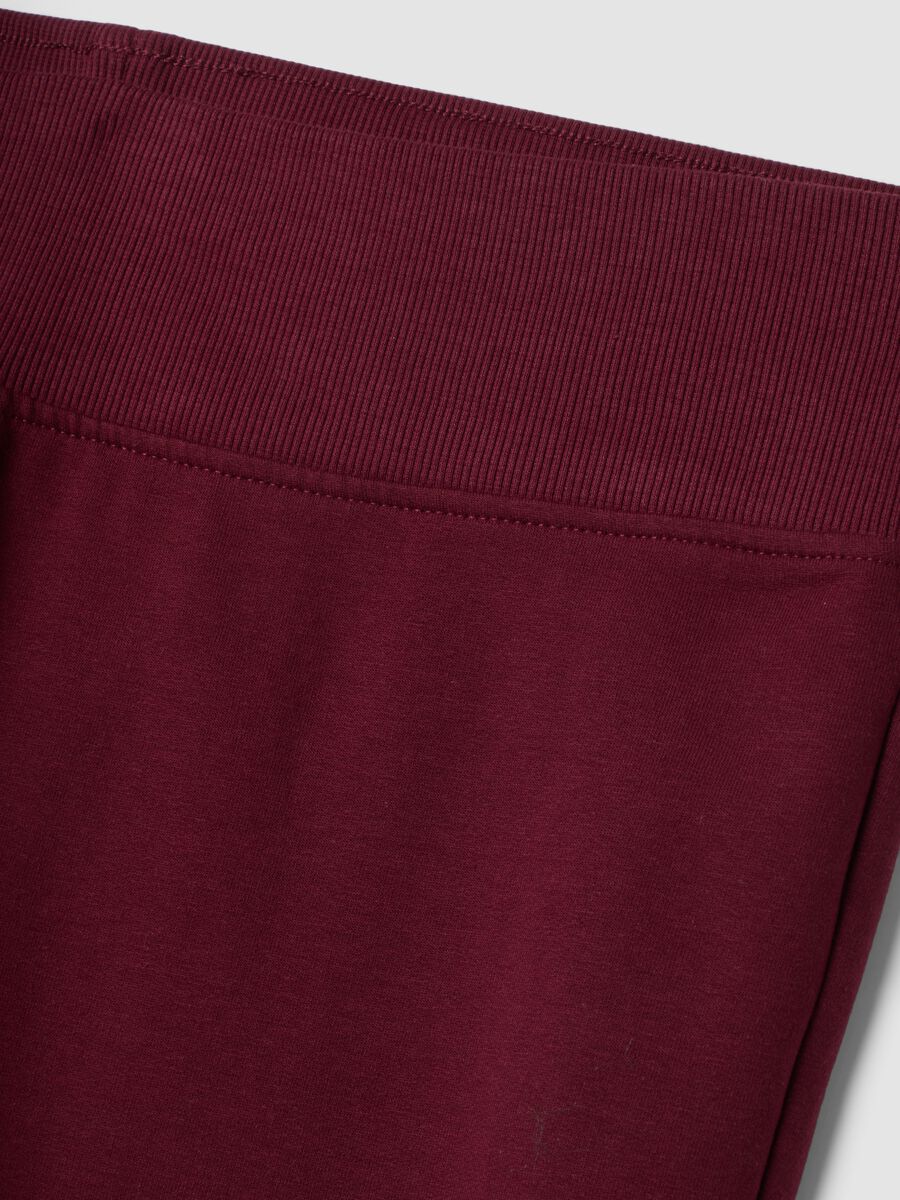 Red bootcut stretch-cotton trousers_1