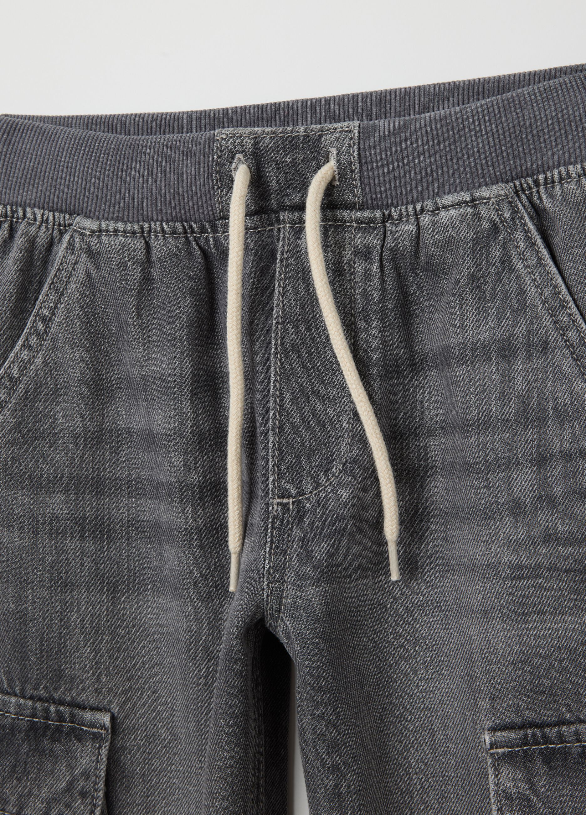 Grey children's cotton blend trousers