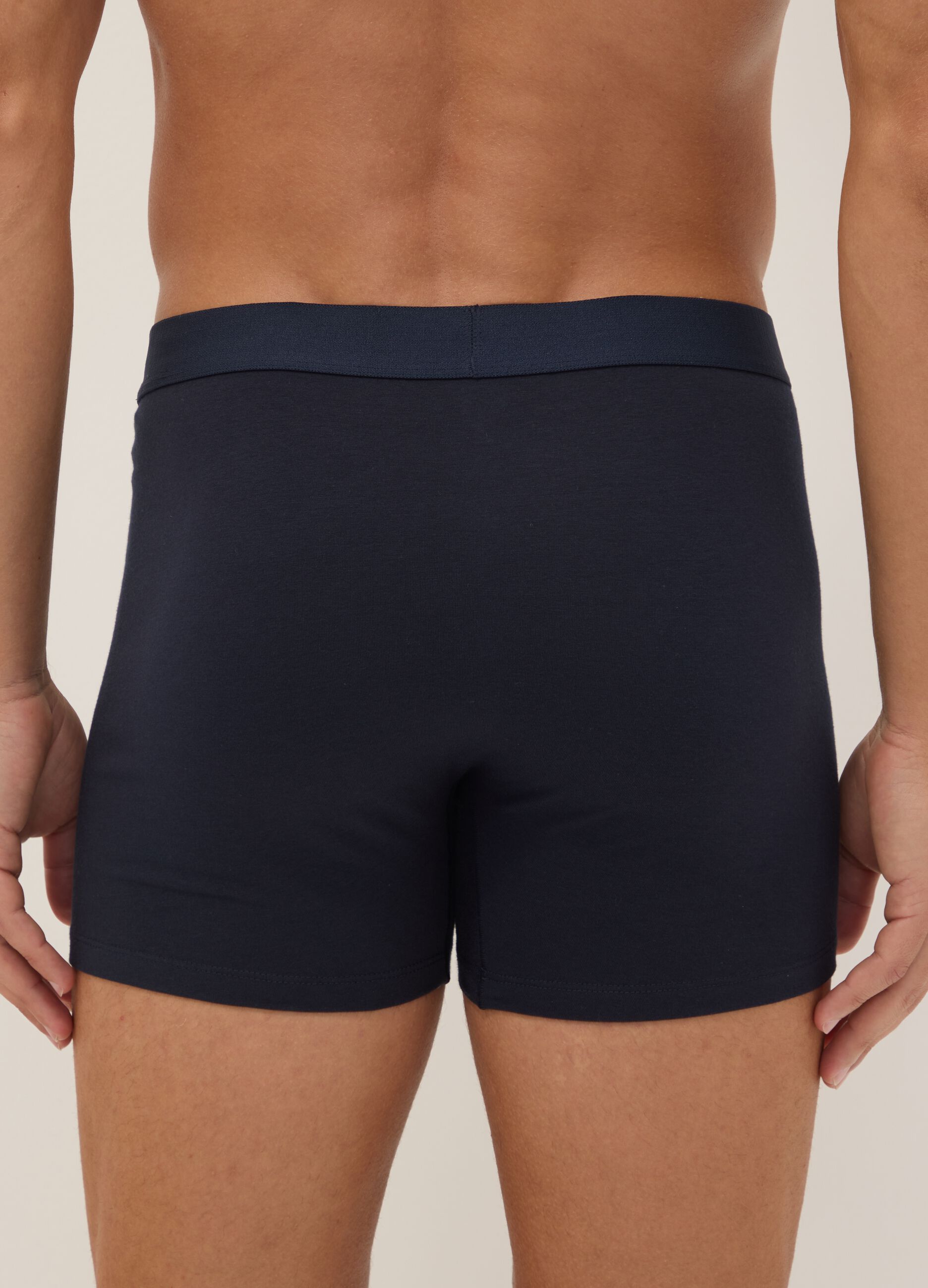 Pack of 3 blue midi boxer briefs in organic cotton