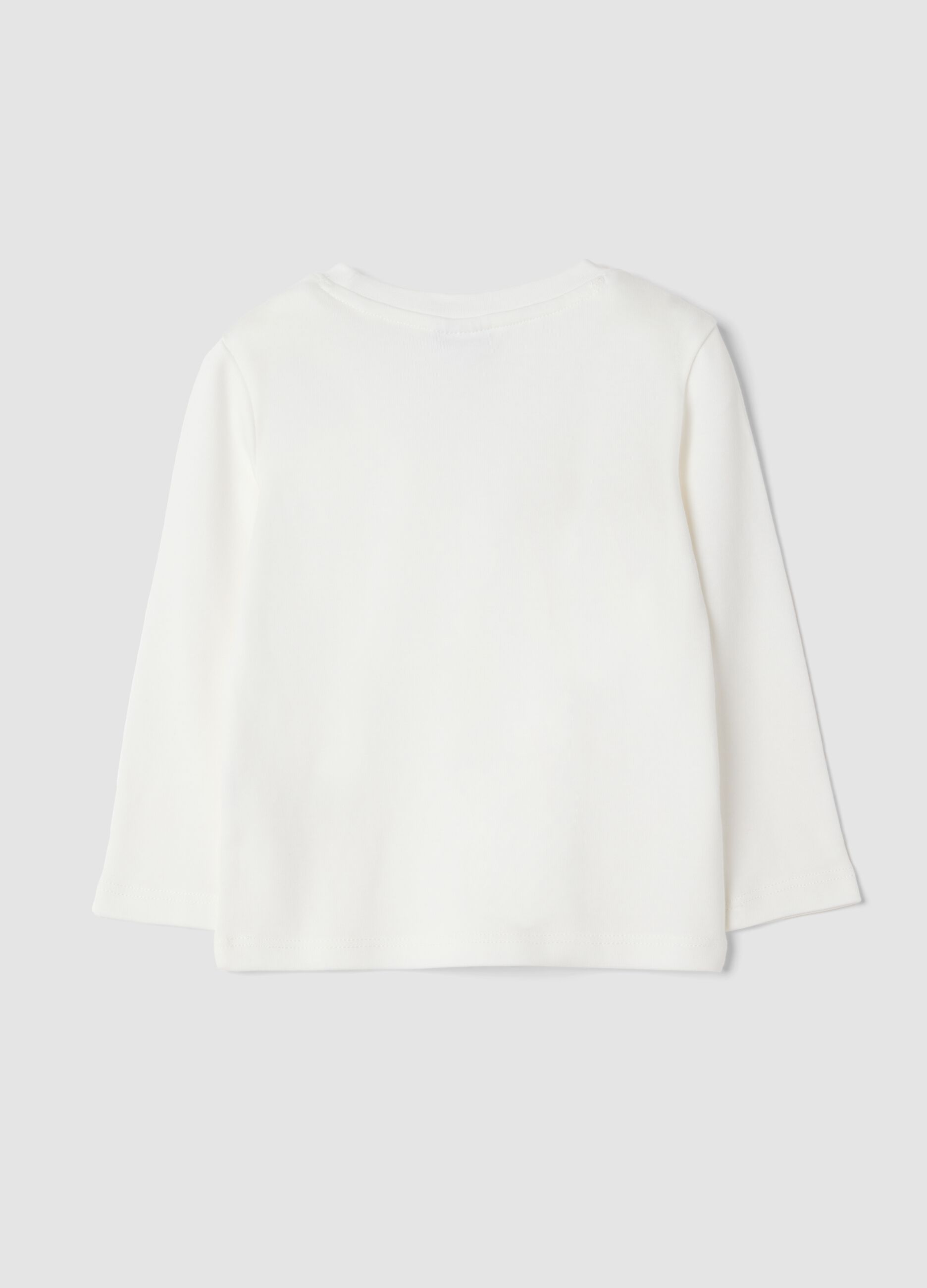 White crew-neck T-shirt in pure organic cotton