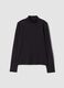 Black pure organic cotton top with high neck_3