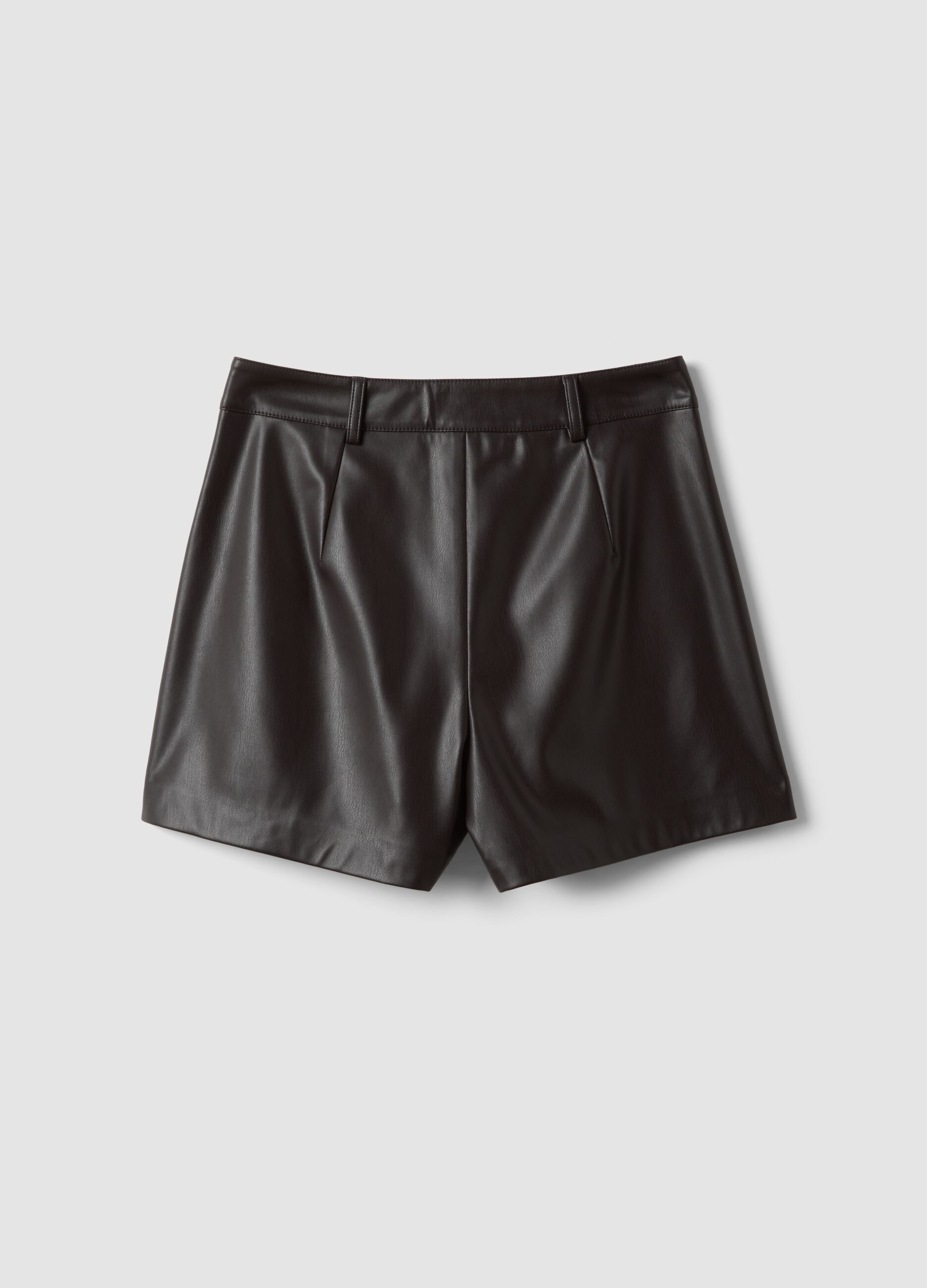 Shorts marroni regular fit con vita elasticizzata
