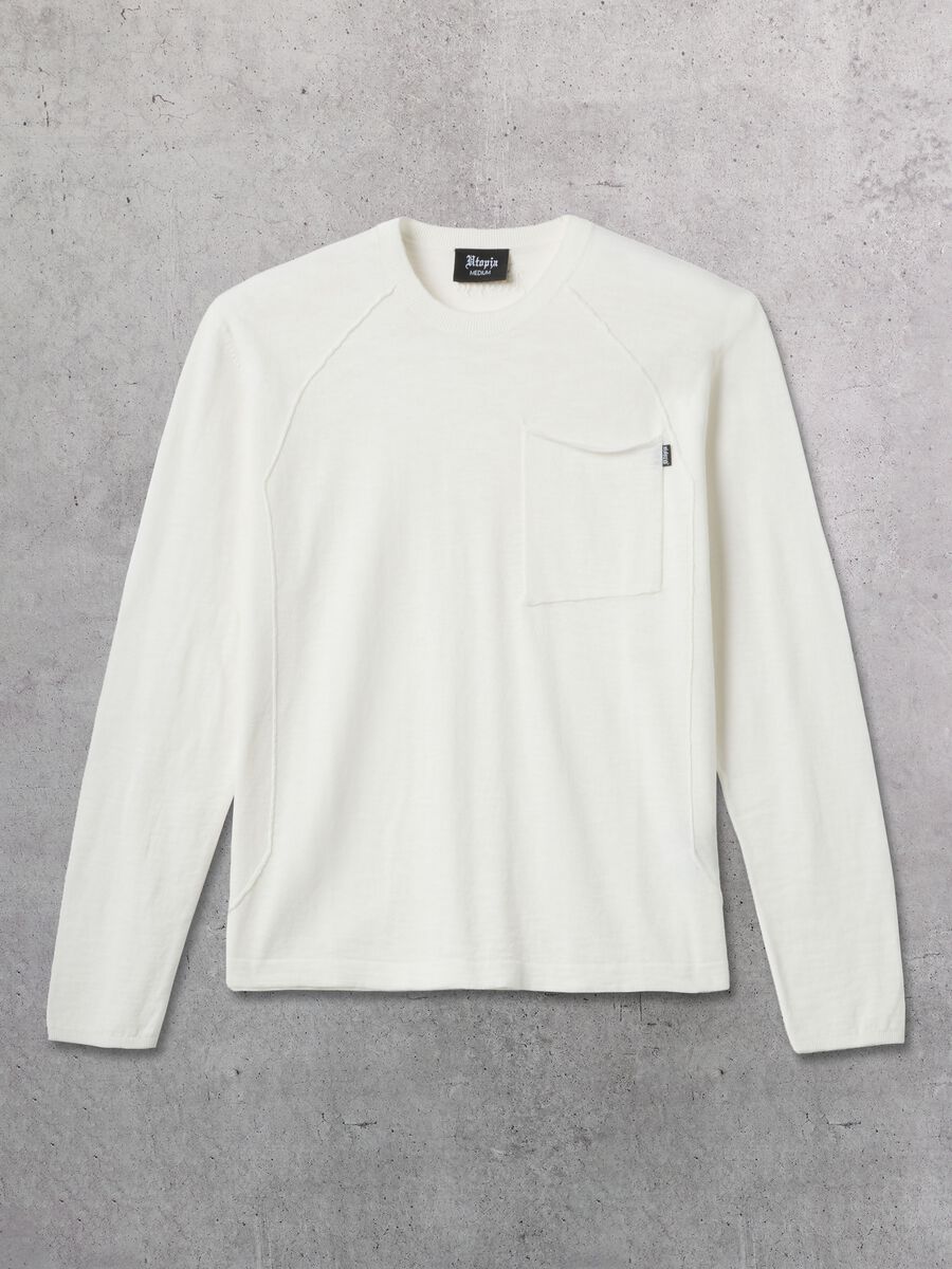 White Knit Long-Sleeve T-Shirt_4