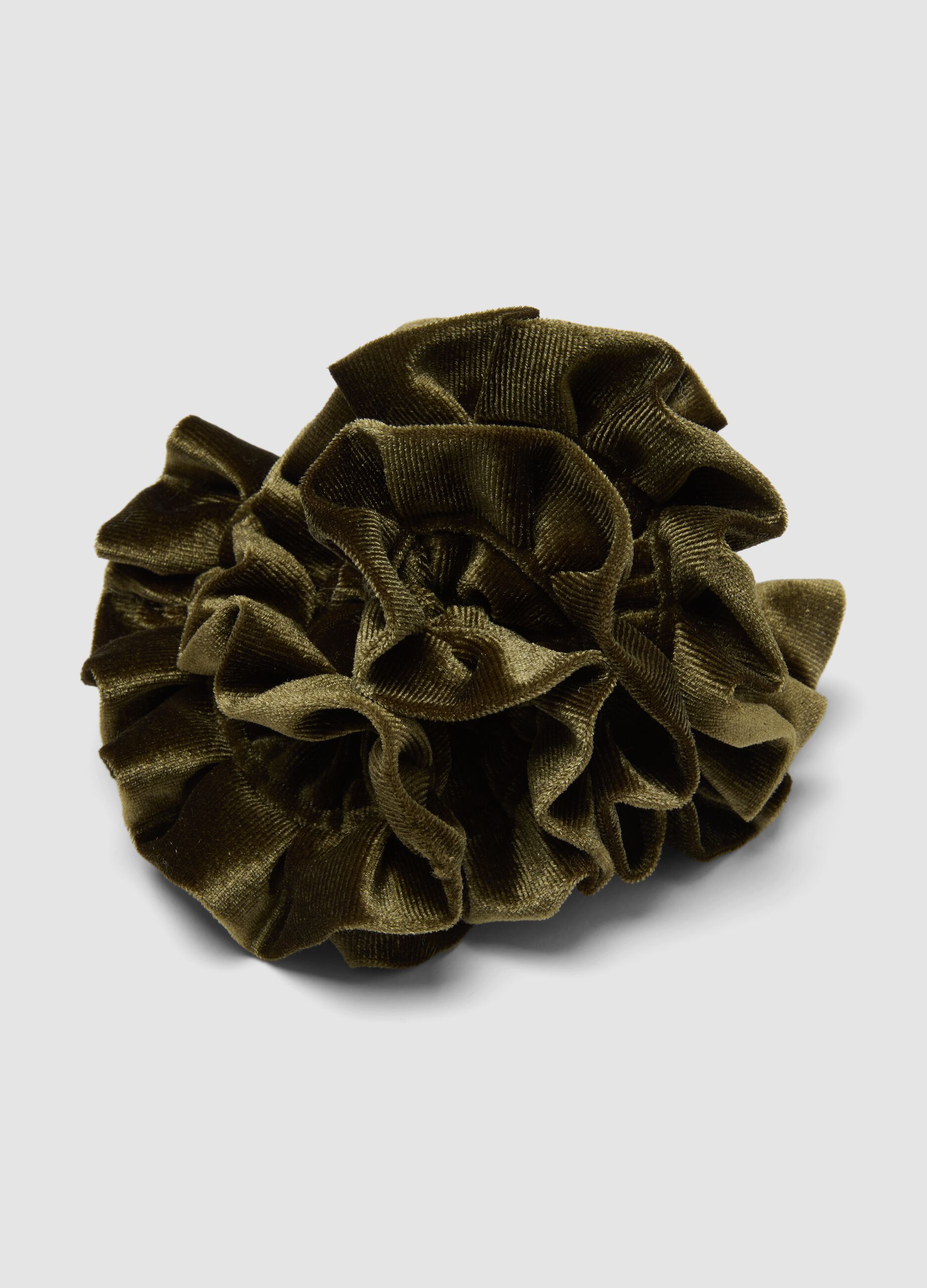 Scrunchie verde effetto vellutato