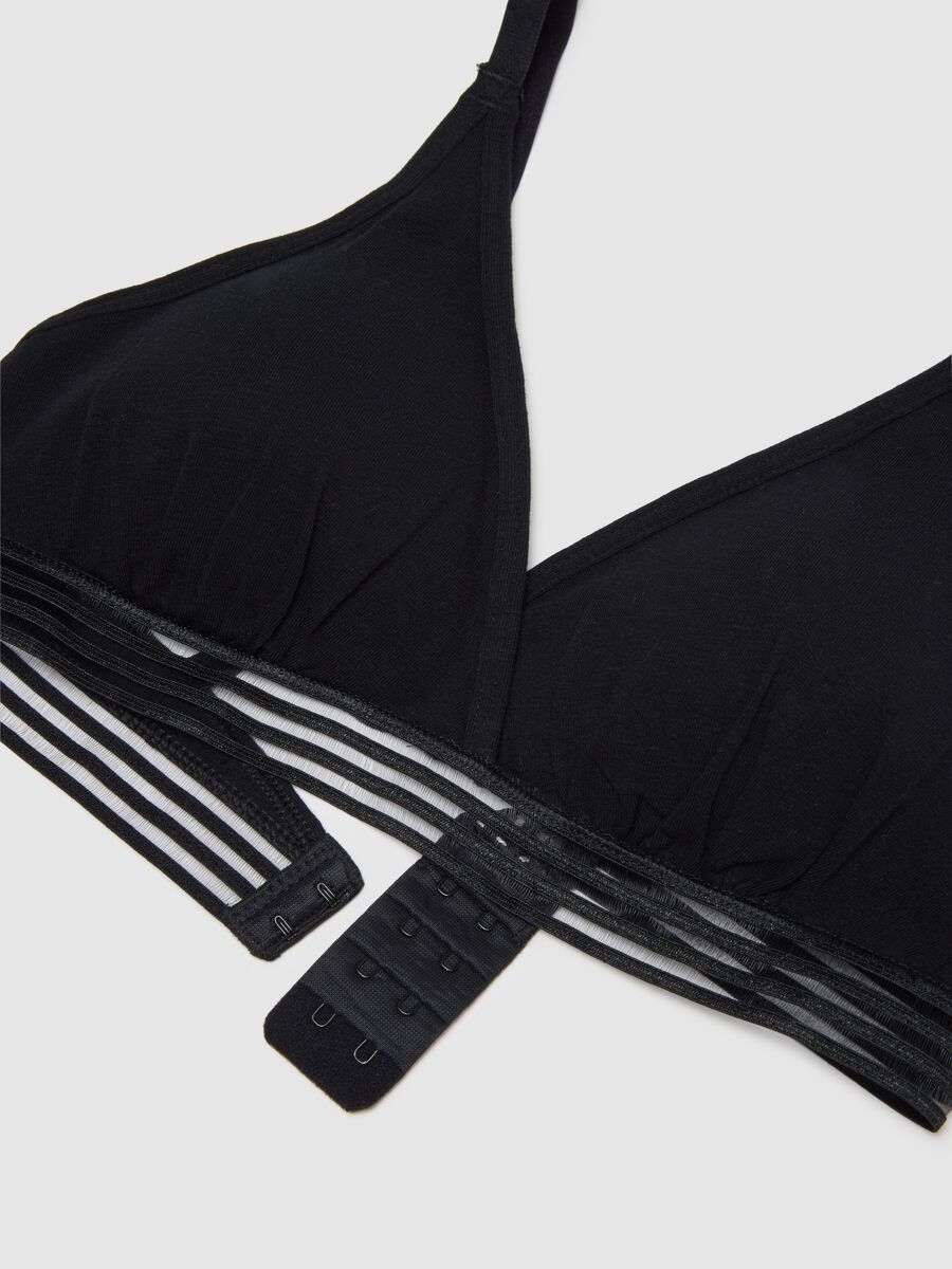 Women's Black Stretch Cotton Bra_5
