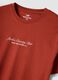 Red slogan T-shirt in pure cotton, regular fit_5