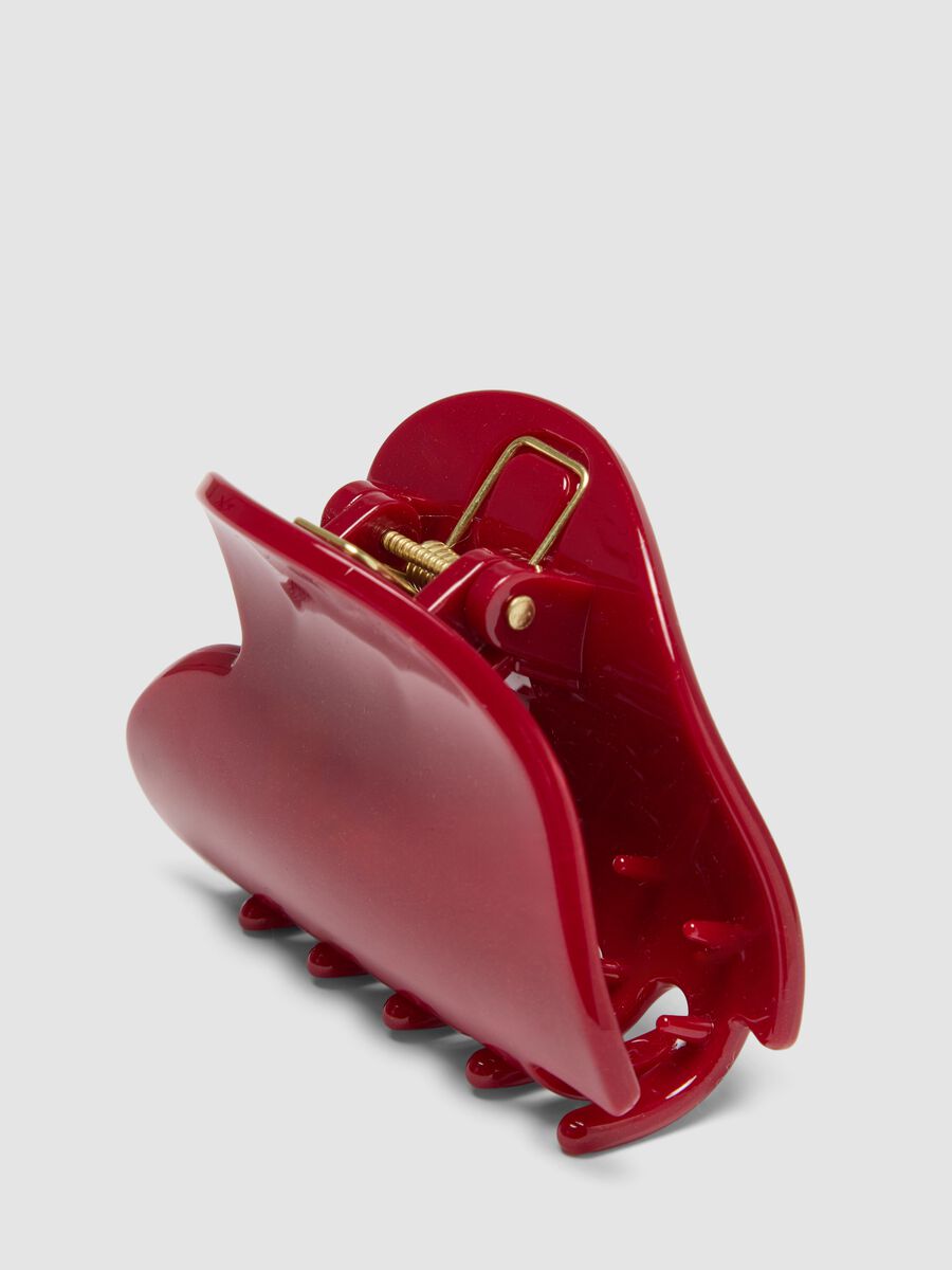 Glossy red hair claw clip_1
