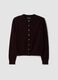 Cardigan viola in pura lana con girocollo e bottoni regular fit_4